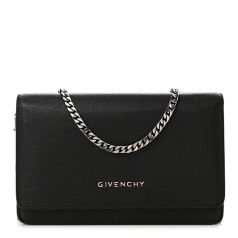 givenchy pandora sugar leather chain strap clutch|GIVENCHY Sugar Goatskin Pandora Chain Wallet Black.